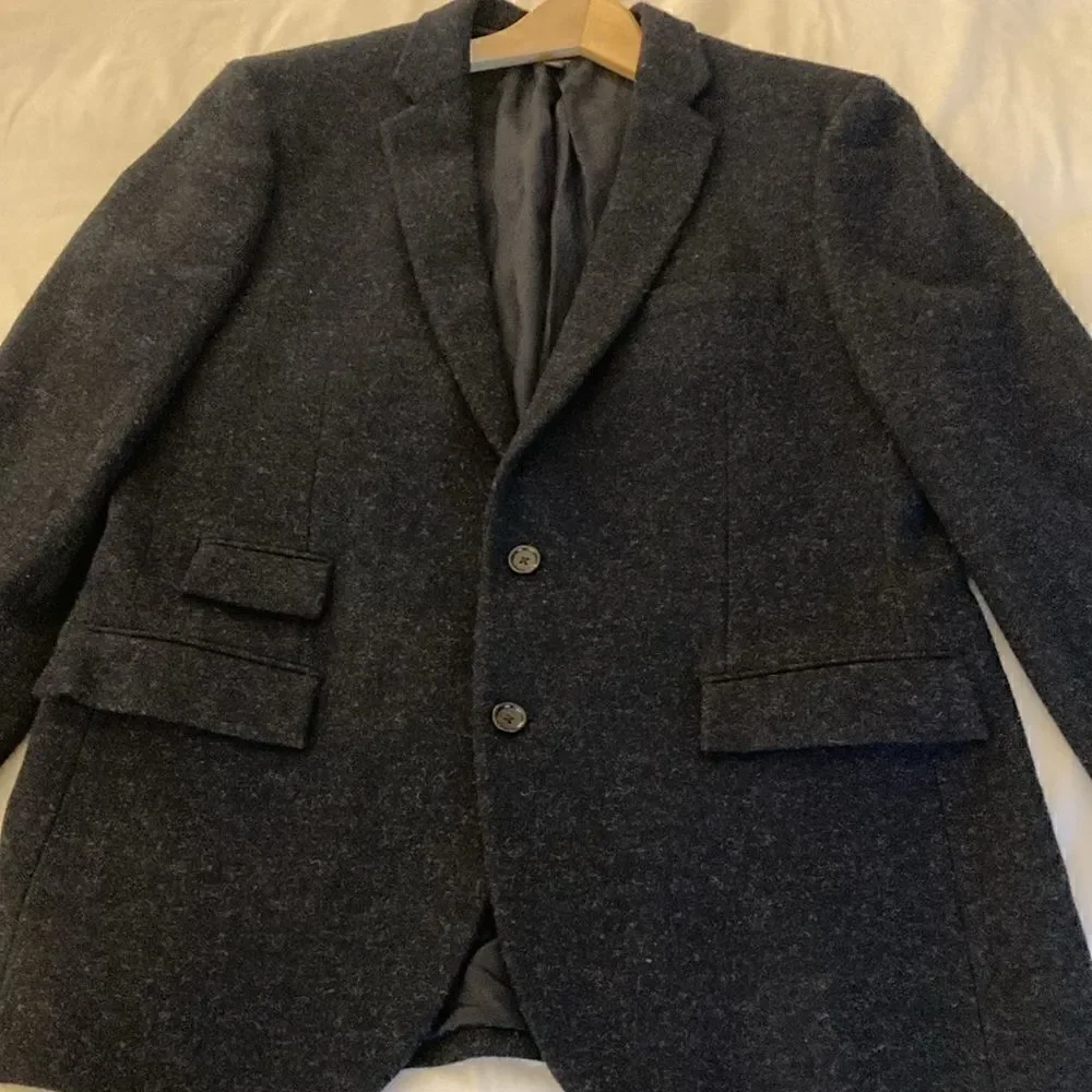 J.Crew Ludlow Slim-Fit Mens Jacket in English Wool Navy Tweed. Size 44 Long.